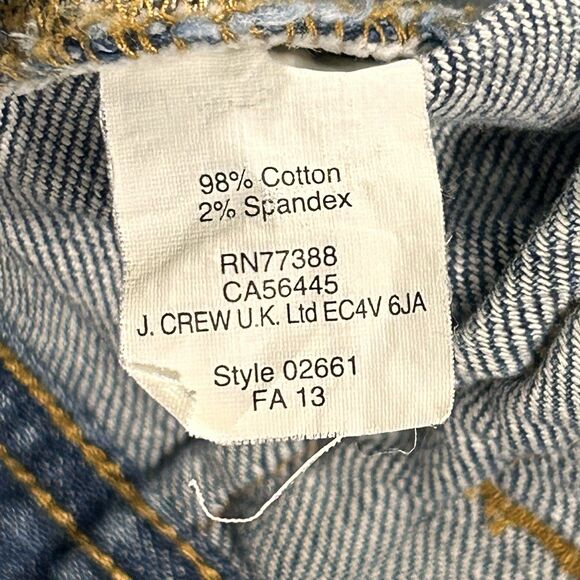J. Crew Trucker‎ Denim Jacket Womens S Distressed Blue - Picture 8 of 9
